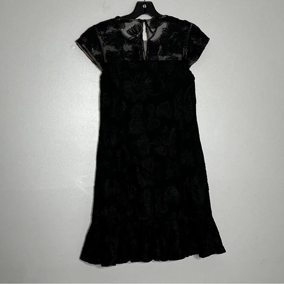 H by Halston Black Floral Motif Bell Hem Dress - Picture 3 of 10